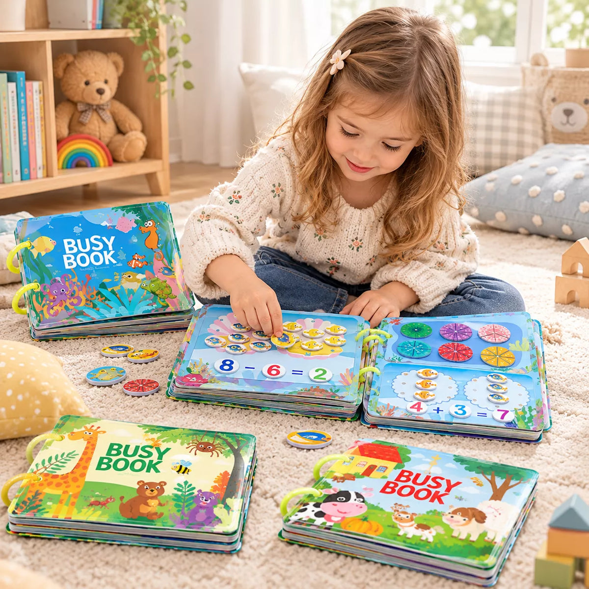 4Pack Interactive Learning Busy Books for Kids
