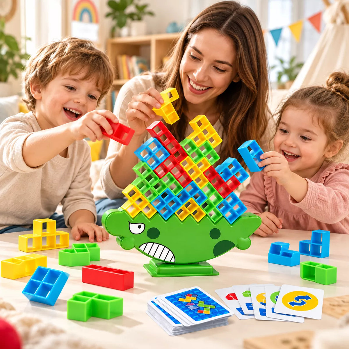 Crocodile Balance Stacking Game – Colorful Building Blocks & Family Fun Toy