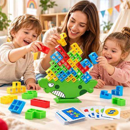 Crocodile Balance Stacking Game – Colorful Building Blocks & Family Fun Toy