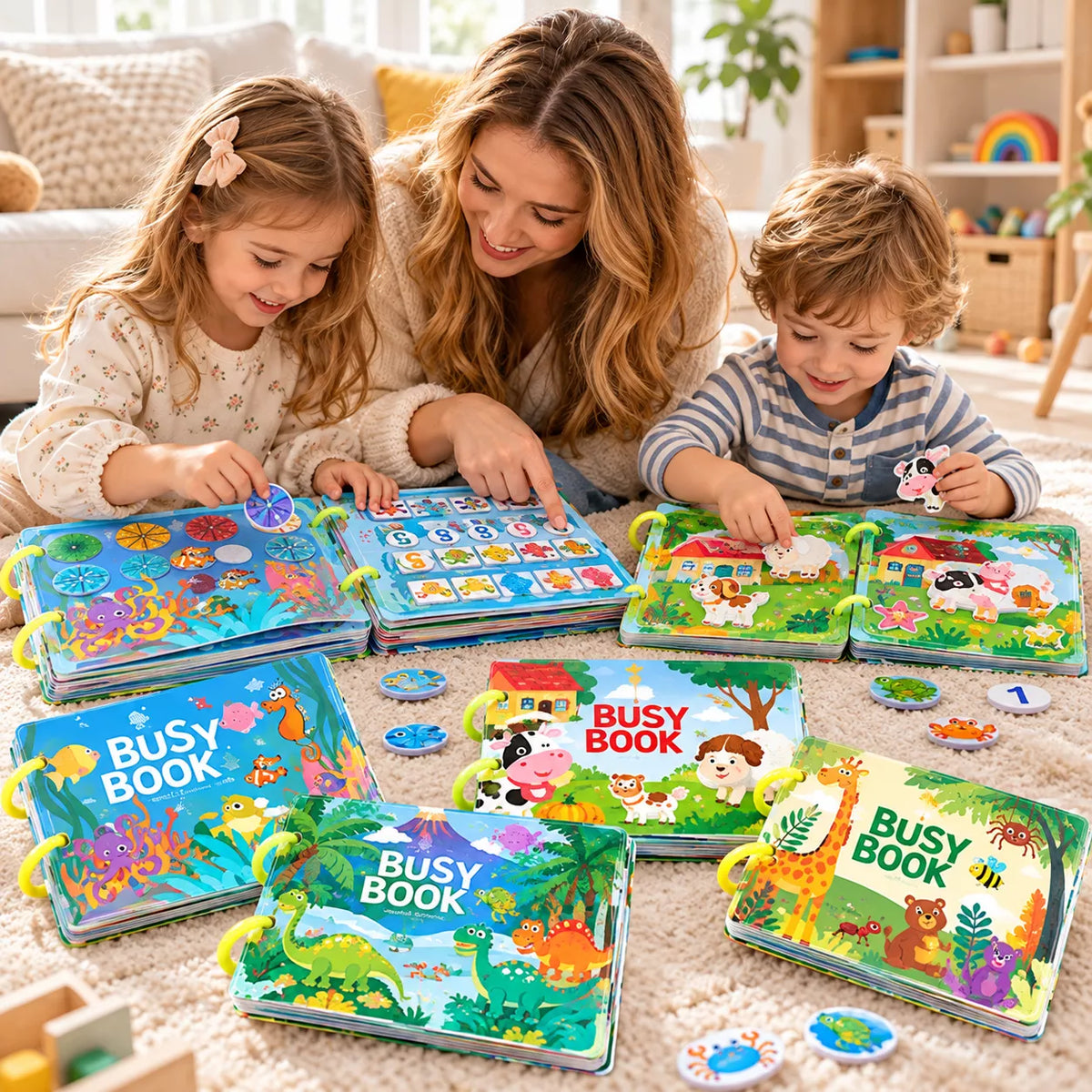 4Pack Interactive Learning Busy Books for Kids