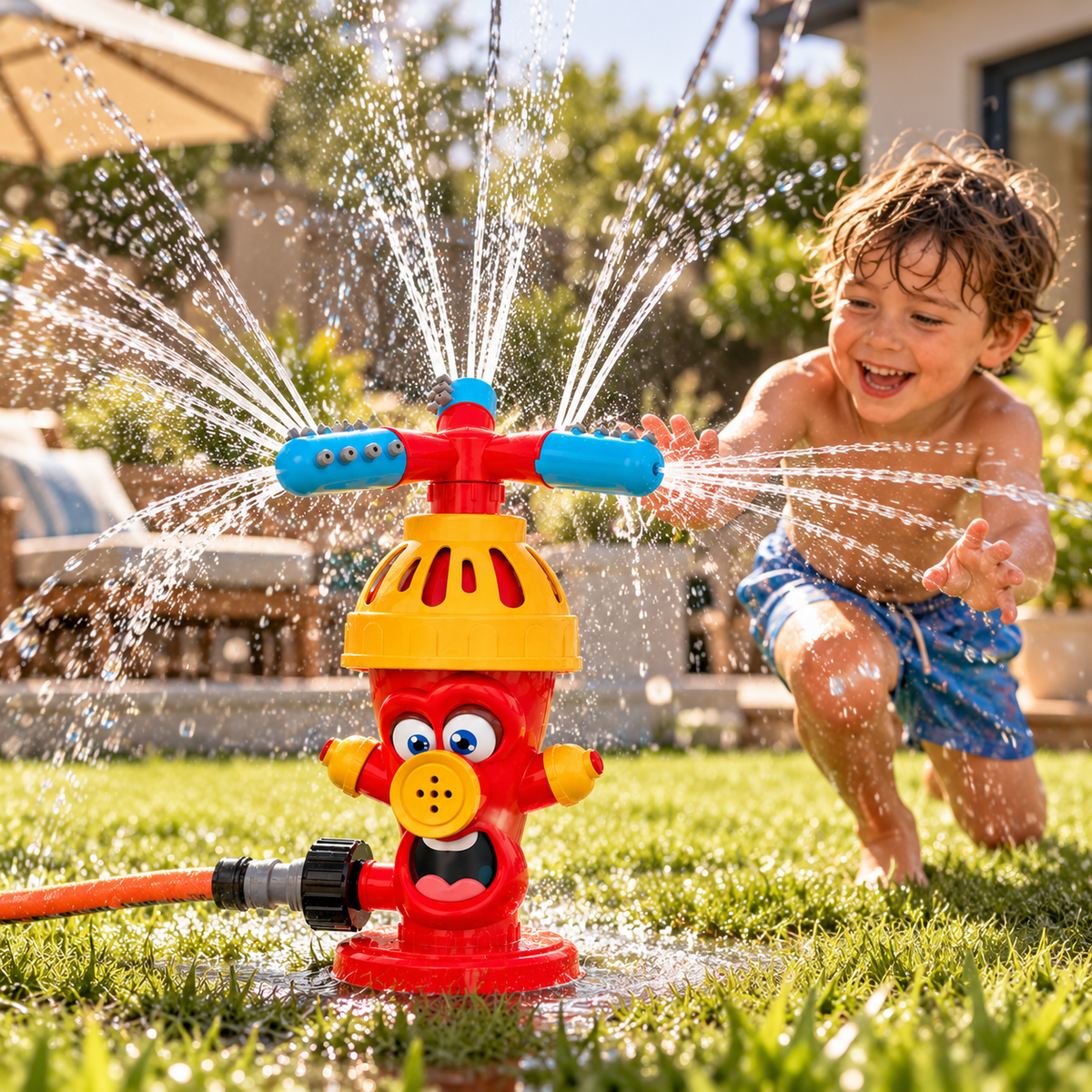 Rotating Fire Hydrant Sprinkler Toy – 360° Outdoor Water Sprayer for Kids, Backyard & Summer Fun