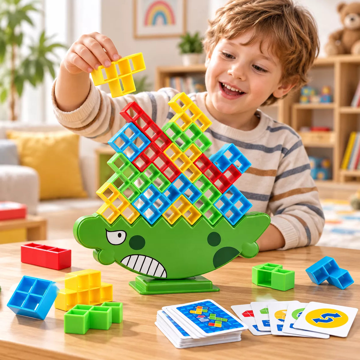Crocodile Balance Stacking Game – Colorful Building Blocks & Family Fun Toy