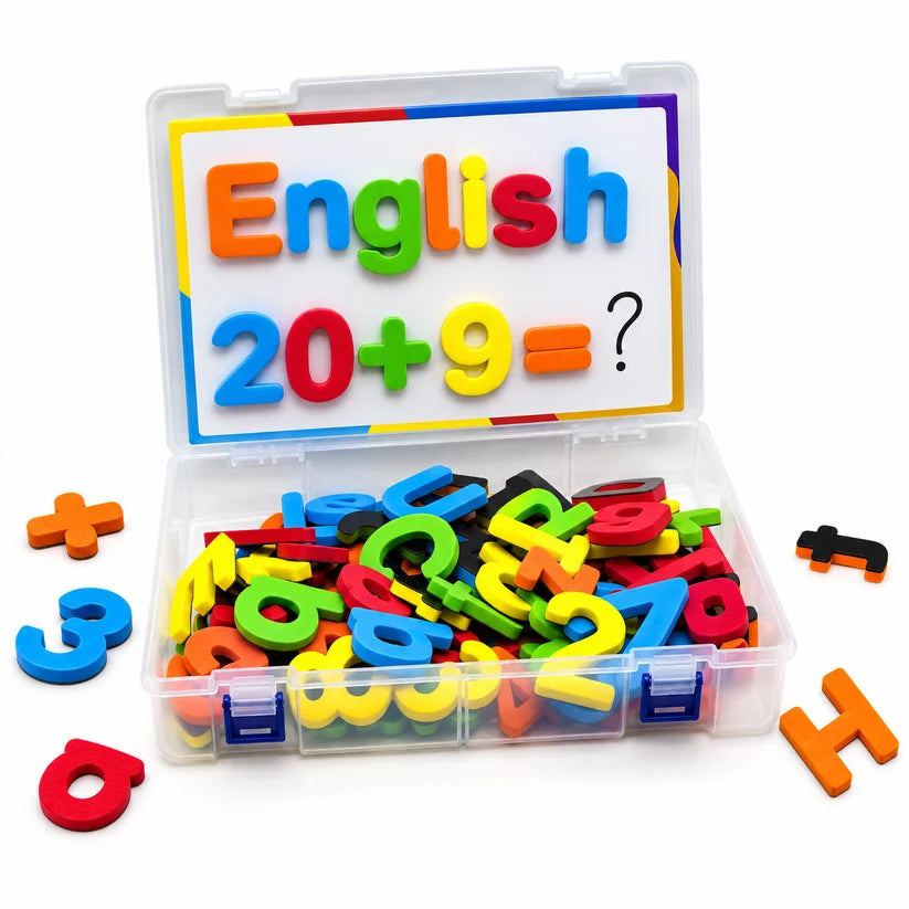 3-in-1 Magnetic Alphabet & Number Learning Set with Whiteboard – Educational Toy for Kids